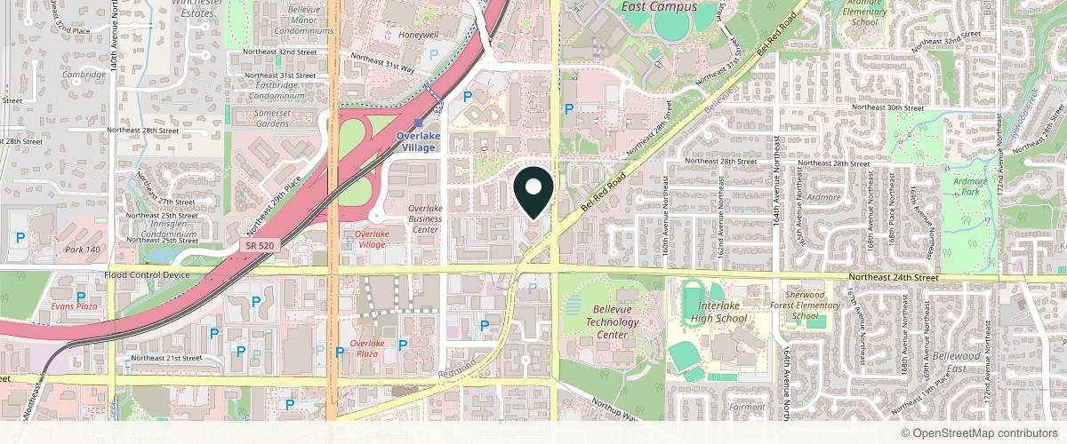 Map showing the exact location of MD Medspa - Dr. Dhirendra Kumar MD at 15446 NE Bel Red Rd #450, Redmond, WA 98052, USA