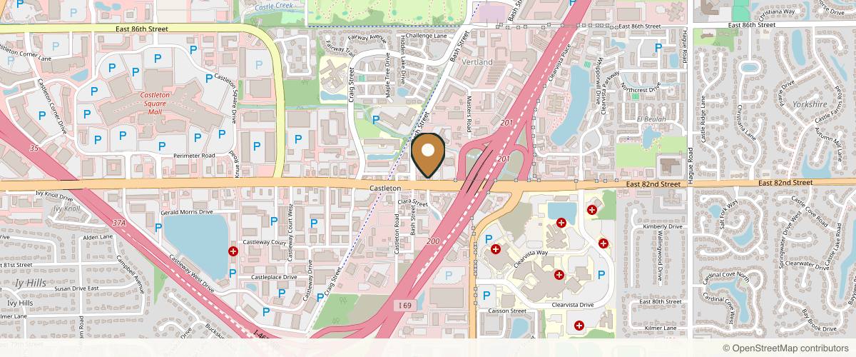 Map showing the exact location of MD Wellness Center and Med Spa at 6822 E 82nd St #310, Indianapolis, IN 46250, USA