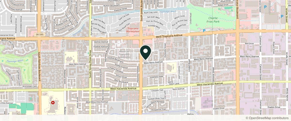 Map showing the exact location of MDspa at 5052 S Jones Blvd Ste 145A, Las Vegas, NV 89118, USA