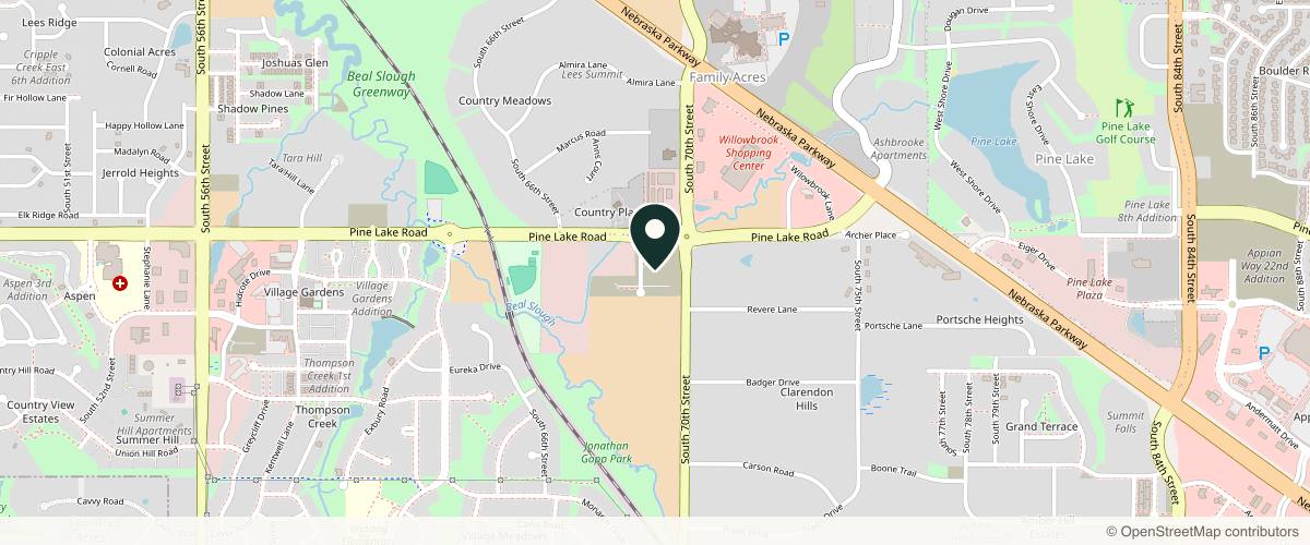 Map showing the exact location of ME Wellness Care & Aesthetics | Emsuite | Weight Loss in Lincoln at 7100 S 69th St Suite 301, Lincoln, NE 68516, USA