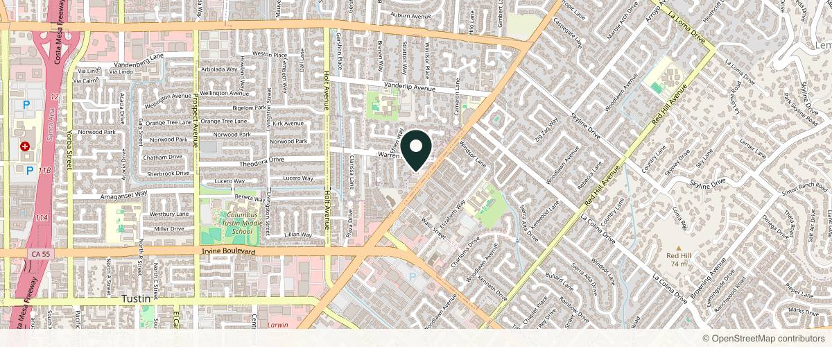 Map showing the exact location of Med Aesthetics OC at 12721 Newport Ave #3, Tustin, CA 92780, USA