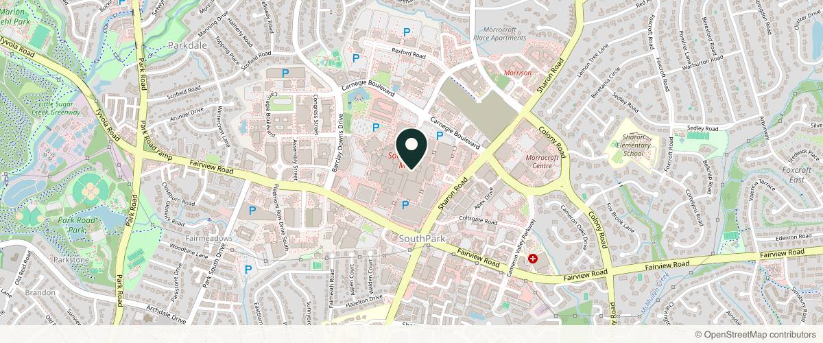 Map showing the exact location of Med Spa at 4400 Sharon Rd N10A, Charlotte, NC 28211, USA
