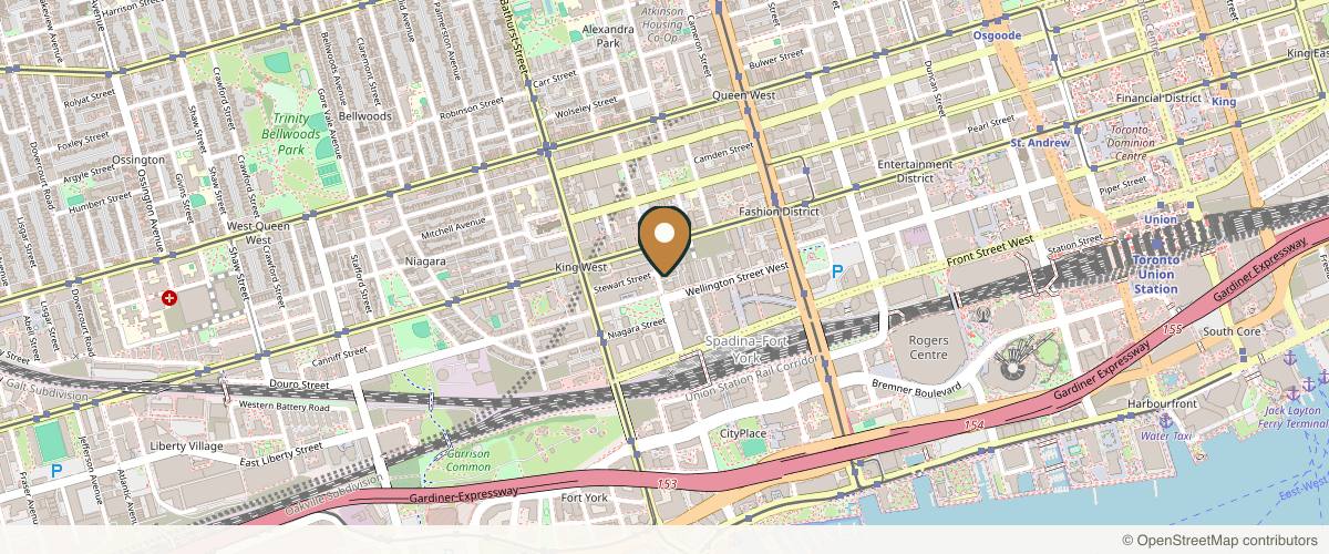 Map showing the exact location of Med Spa Toronto - Rejuvenation Med Clinic at 67 Portland St 2nd Floor, Toronto, ON M5V 1C2, Canada