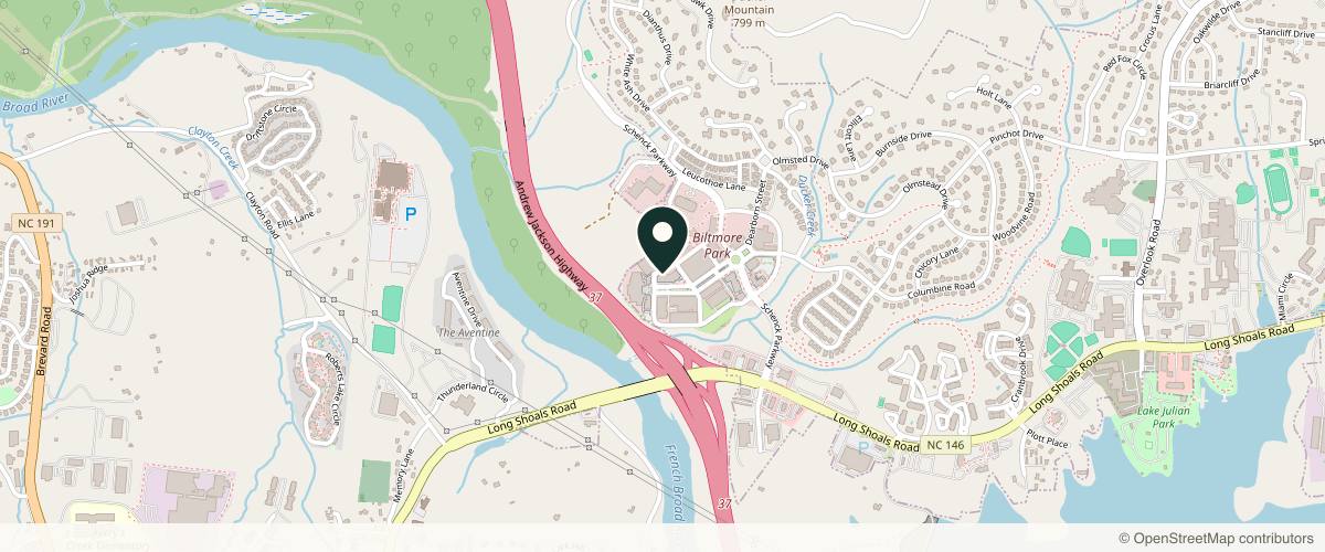 Map showing the exact location of medAge Customized Medicine & Aesthetics at 30 Town Square Blvd, Asheville, NC 28803, USA