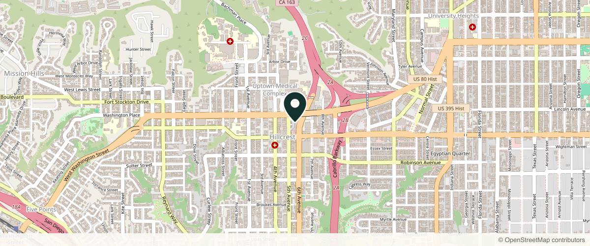 Map showing the exact location of MedDerm Dermatology at 3965 Fifth Ave Ste 200, San Diego, CA 92103