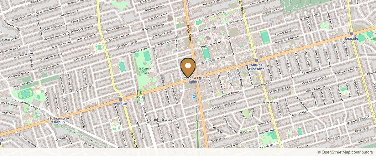 Map showing the exact location of Medica Laser Spa at 20 Eglinton Ave W #1403, Toronto, ON M4R 1K8, Canada