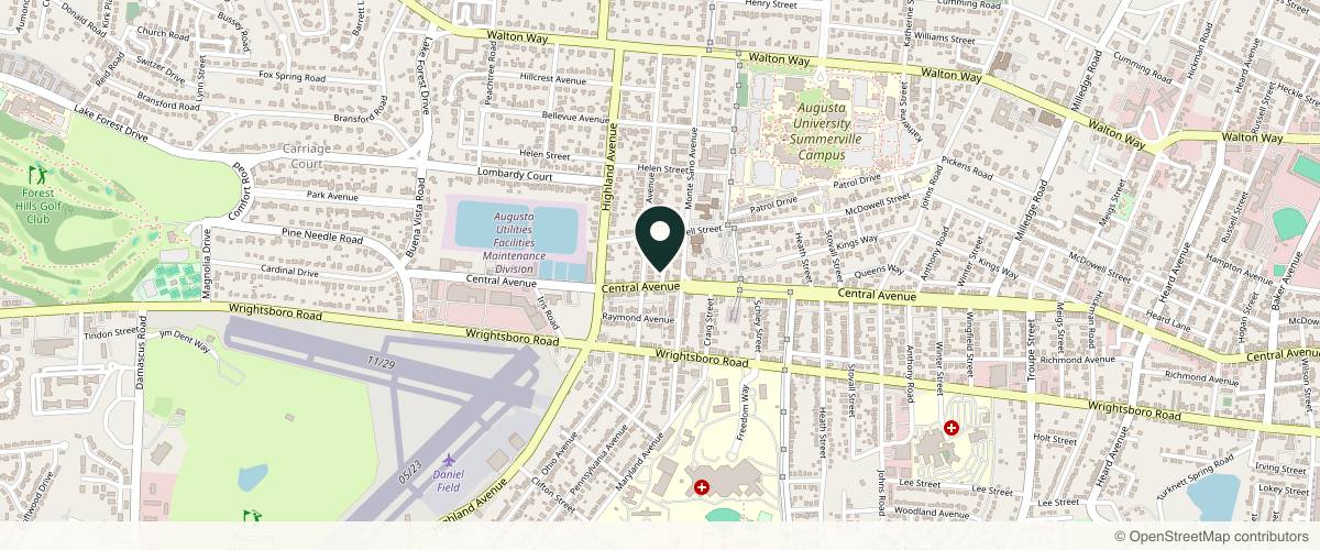Map showing the exact location of Medical Aesthetics Concierge at 2611 Central Ave, Augusta, GA 30904, USA