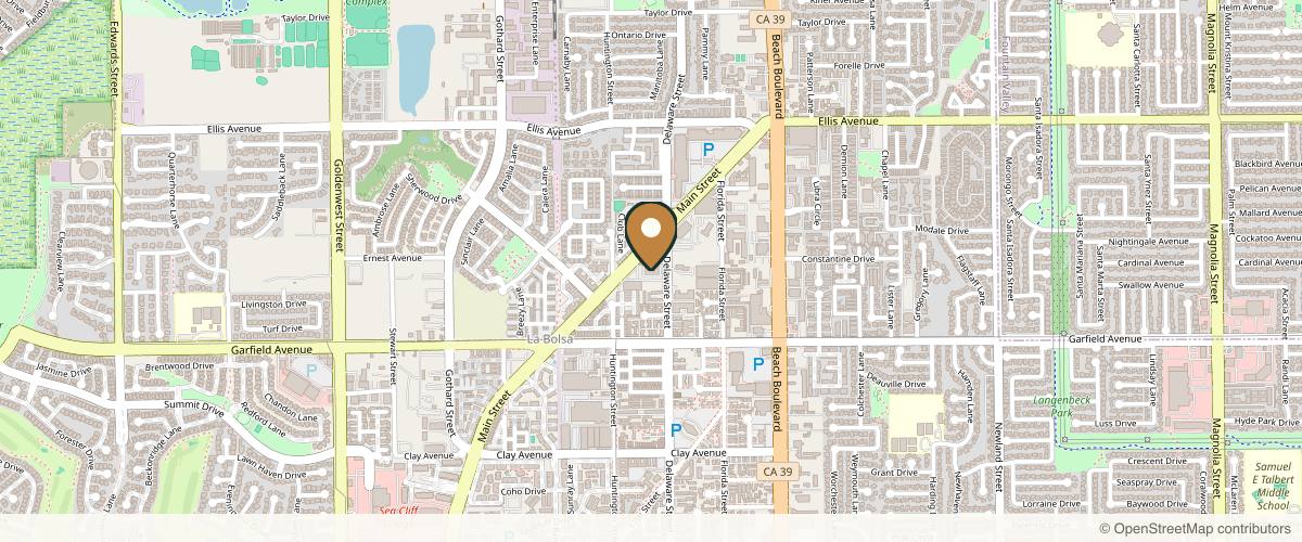 Map showing the exact location of Medical Laser & Aesthetics at 18821 Delaware St Ste 105, Huntington Beach, CA 92648, USA