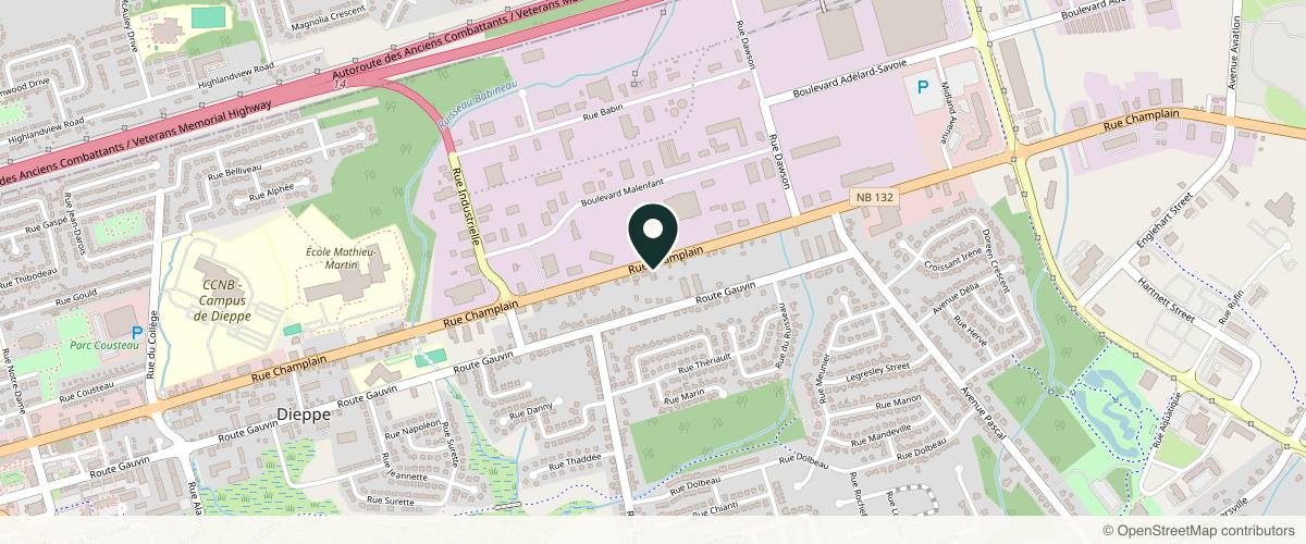 Map showing the exact location of Medicalux Private Care at 760 Champlain St, Dieppe, NB E1A 1P5, Canada