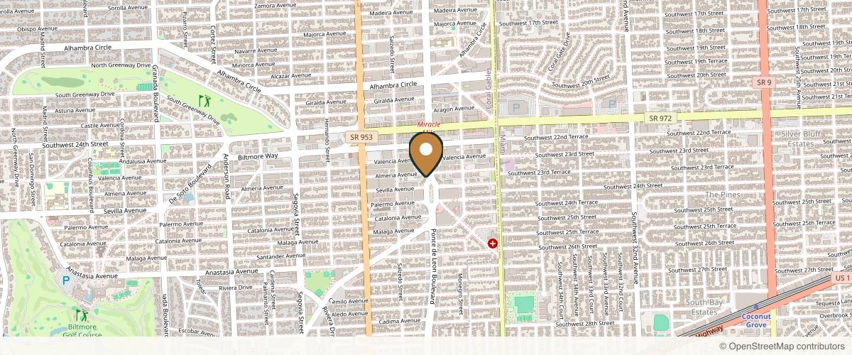 Map showing the exact location of Medilight Aesthetic Clinic - Coral Gables at 2710 Ponce de Leon Blvd, Coral Gables, FL 33134, USA