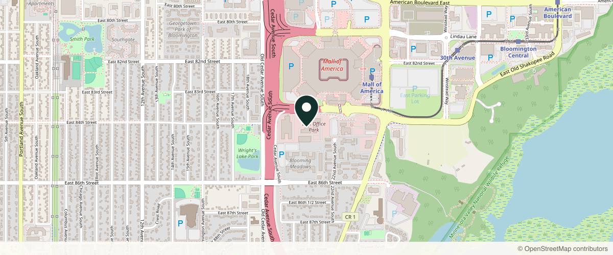 Map showing the exact location of Medspa Institute of America Esthetics Beauty School at 2001 Killebrew Dr Ste 350, Bloomington, MN 55425, USA