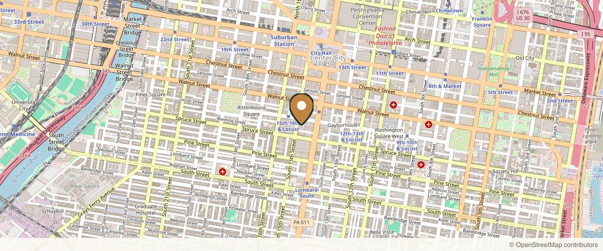 Map showing the exact location of Meesha Aesthetics In Philly at 1420 Locust St #220, Philadelphia, PA 19102, USA