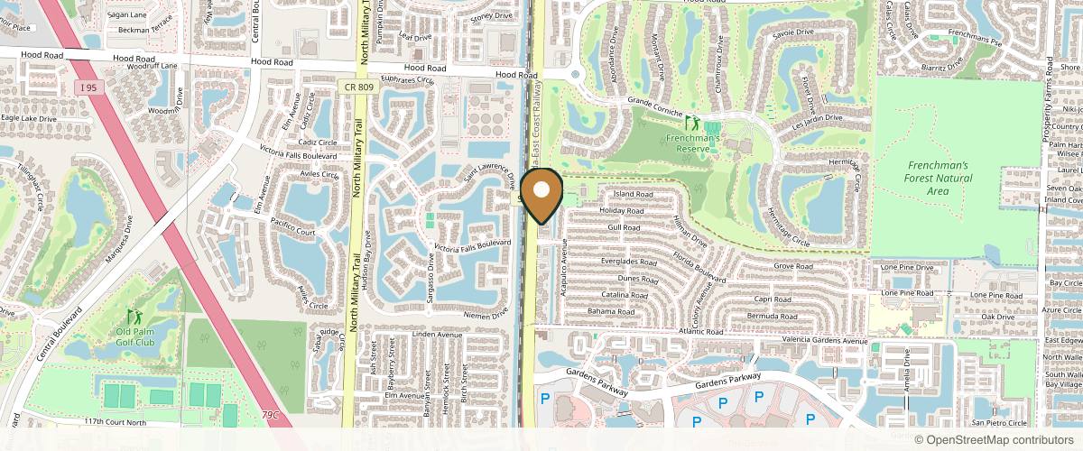 Map showing the exact location of Melanie Crafted Aesthetics at 12300 FL A1AAlt Ste 116, Palm Beach Gardens, FL 33410, USA