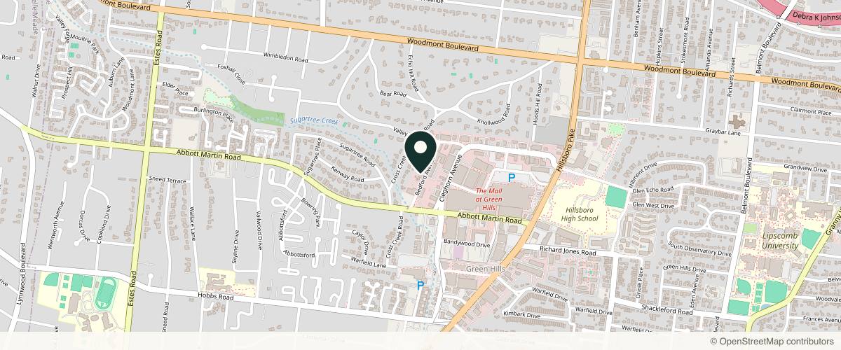 Map showing the exact location of Melissa Langley, MD Dermatology and Aesthetics at 3817 Bedford Ave, Nashville, TN 37215