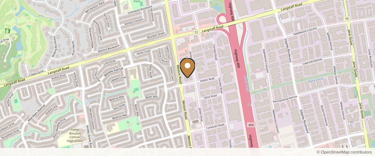 Map showing the exact location of Mellow Aesthetic at Inside Salon Gaboa, 28 Roytec Rd, Vaughan, ON L4L 8E4, Canada