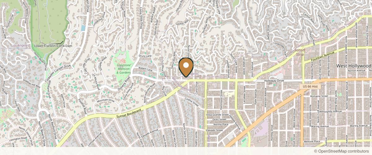 Map showing the exact location of me.losangeles aesthetics at 9201 Sunset Blvd Ste 212, West Hollywood, CA 90069, USA