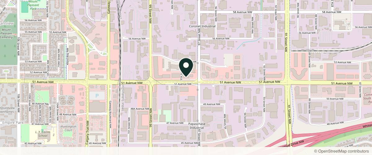 Map showing the exact location of Meraki Medical Aesthetics at 9734 51 Ave NW #212, Edmonton, AB T6E 0A6, Canada