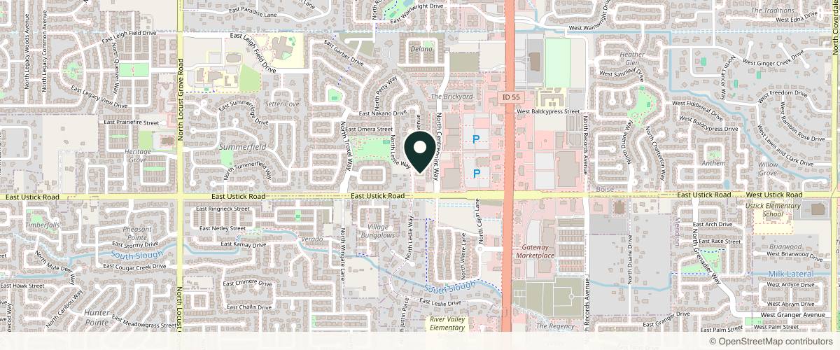 Map showing the exact location of Meridian Dermatology at 3250 Leslie Wy Suite 110, Meridian, ID 83646
