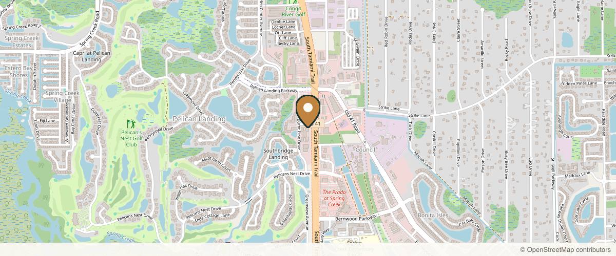 Map showing the exact location of Meridian Medical Spa at 24850 S Tamiami Trl Ste 4, Bonita Springs, FL 34134, USA