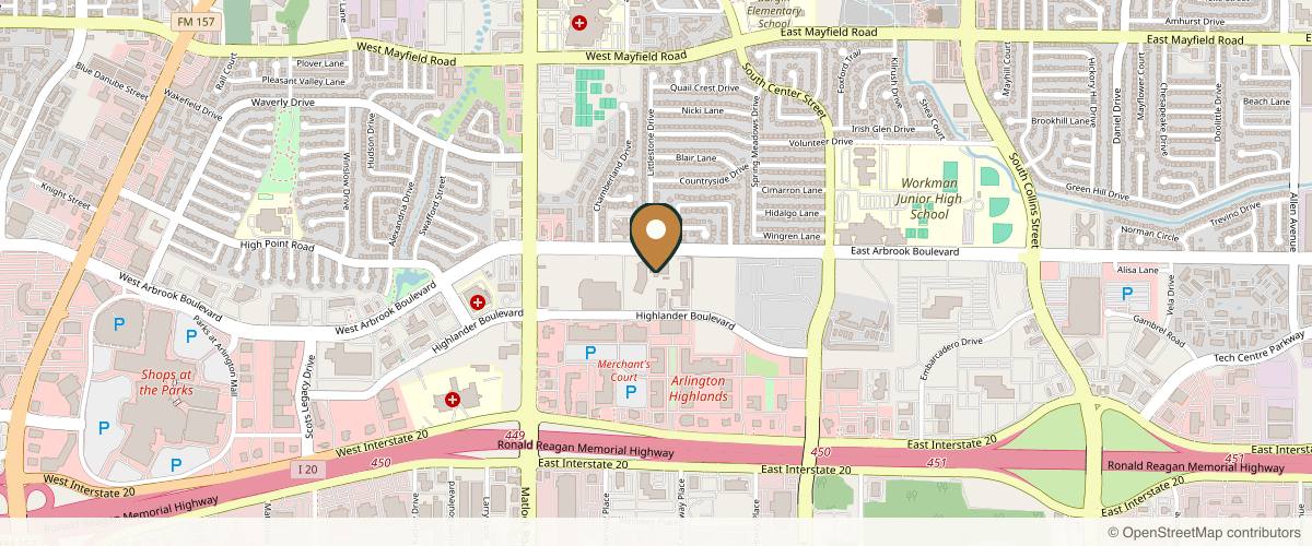 Map showing the exact location of Metroplex Dermatology at 300 W Arbrook Blvd Suite D, Arlington, TX 76014, USA