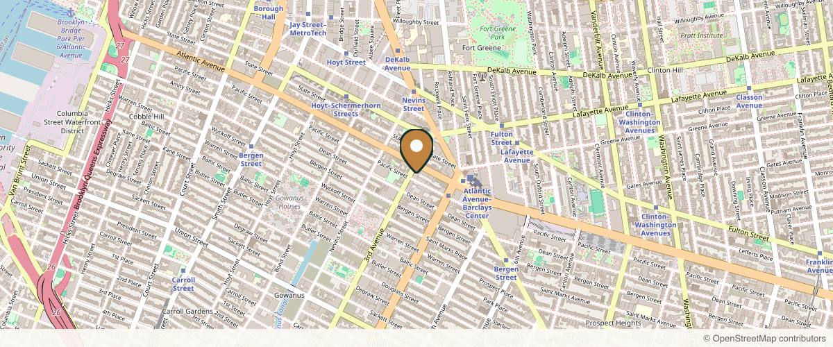 Map showing the exact location of Mia Aesthetics at 522 Atlantic Ave, Brooklyn, NY 11217, USA