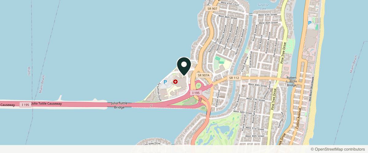 Map showing the exact location of Miami Beach Laser & Aesthetics at 4302 Alton Rd Ste 740, Miami Beach, FL 33140, USA