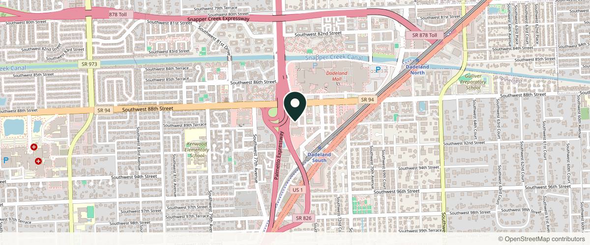 Map showing the exact location of Miami Dermatology and Cosmetics at 8950 SW 74th Ct Ste 1413, Miami, FL 33156