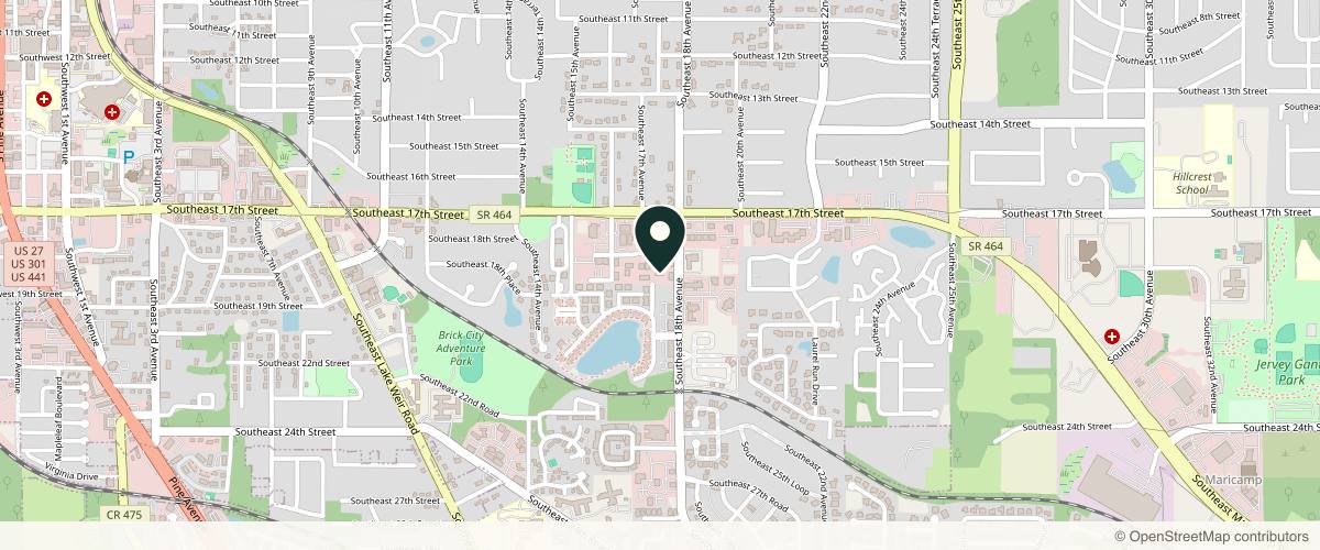 Map showing the exact location of Midstate Skin Institute - Deerwood office at Midstate Skin Institute, 1740 SE 18th St Ste 1102, Ocala, FL 34471