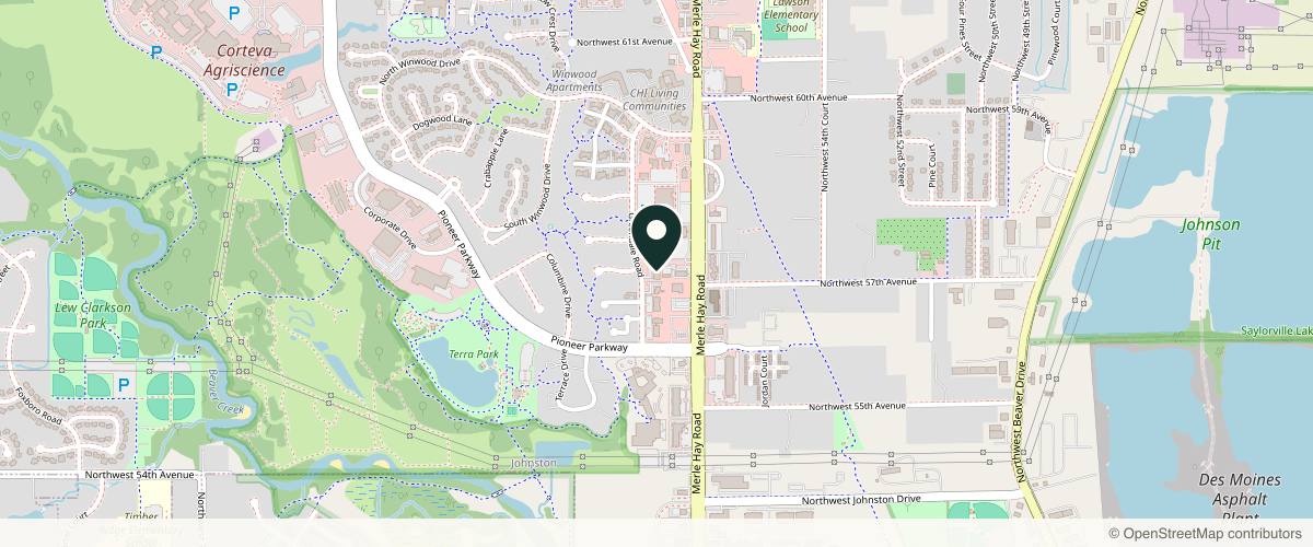 Map showing the exact location of Midwest Aesthetics Nurse Cindy, LLC at 5731 Greendale Rd Ste 109, Johnston, IA 50131, USA
