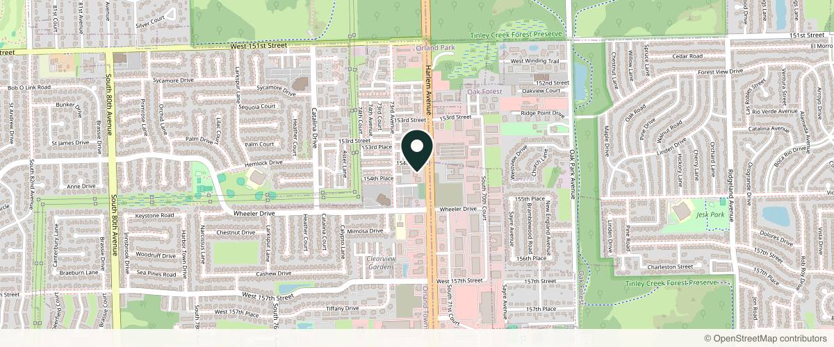 Map showing the exact location of Midwest Medical, Weight Loss & Aesthetics at 15428 S Harlem Ave, Orland Park, IL 60462, USA