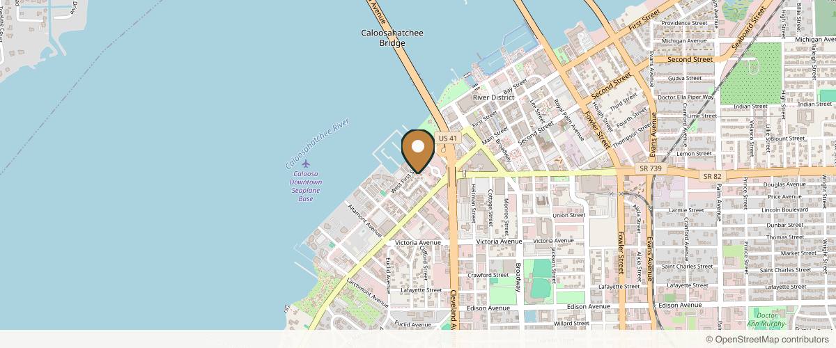 Map showing the exact location of MILA•SPA MASSAGE & FACIALS at 2039 W First St, Fort Myers, FL 33901, USA