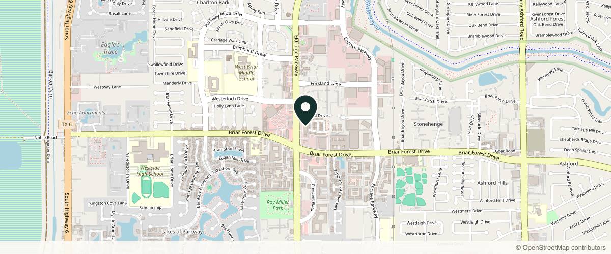 Map showing the exact location of Mila’s aesthetic Med spa at 1531 Eldridge Pkwy, Houston, TX 77077, USA