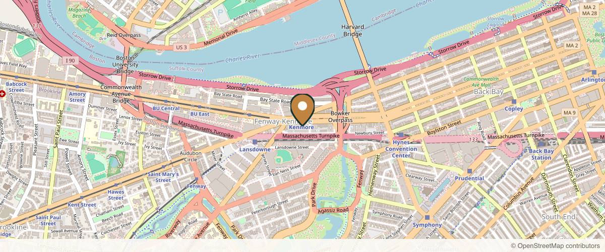 Map showing the exact location of Mille Aesthetics at 500 Commonwealth Ave #526, Boston, MA 02215, USA