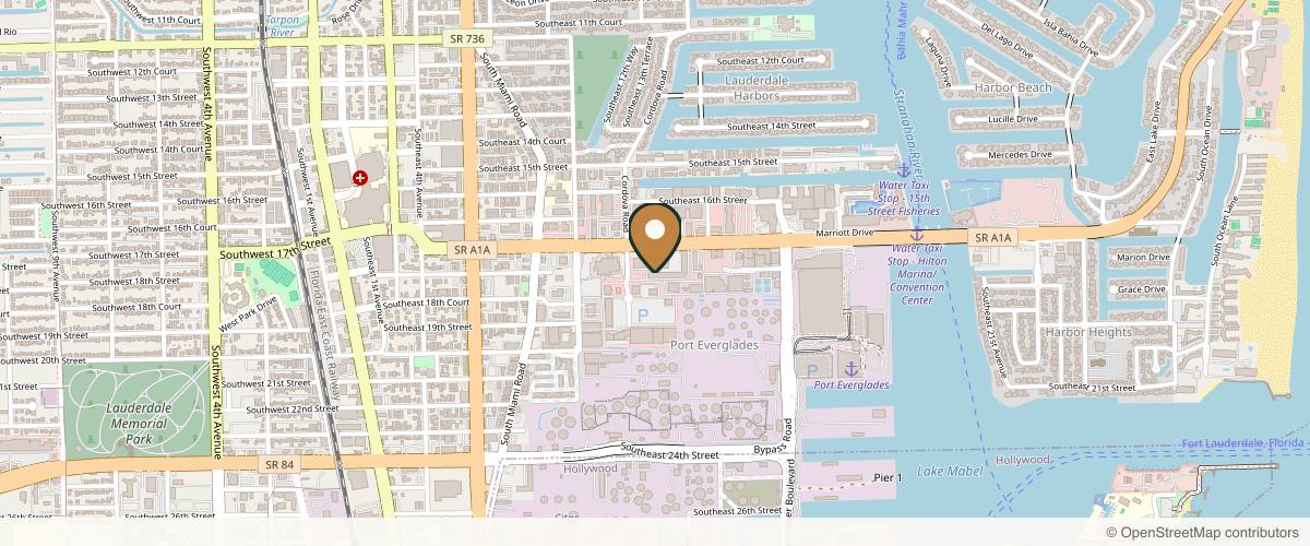 Map showing the exact location of Millennium Wellness Center at 1324 SE 17th St, Fort Lauderdale, FL 33316, USA