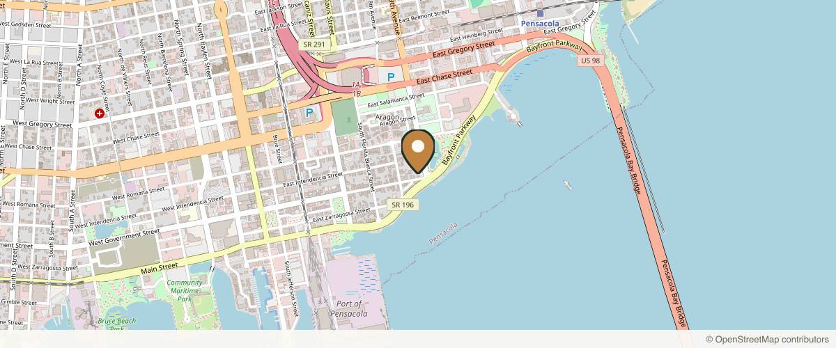 Map showing the exact location of Mind Body Soul Medical at 630 E Government St, Pensacola, FL 32502, USA