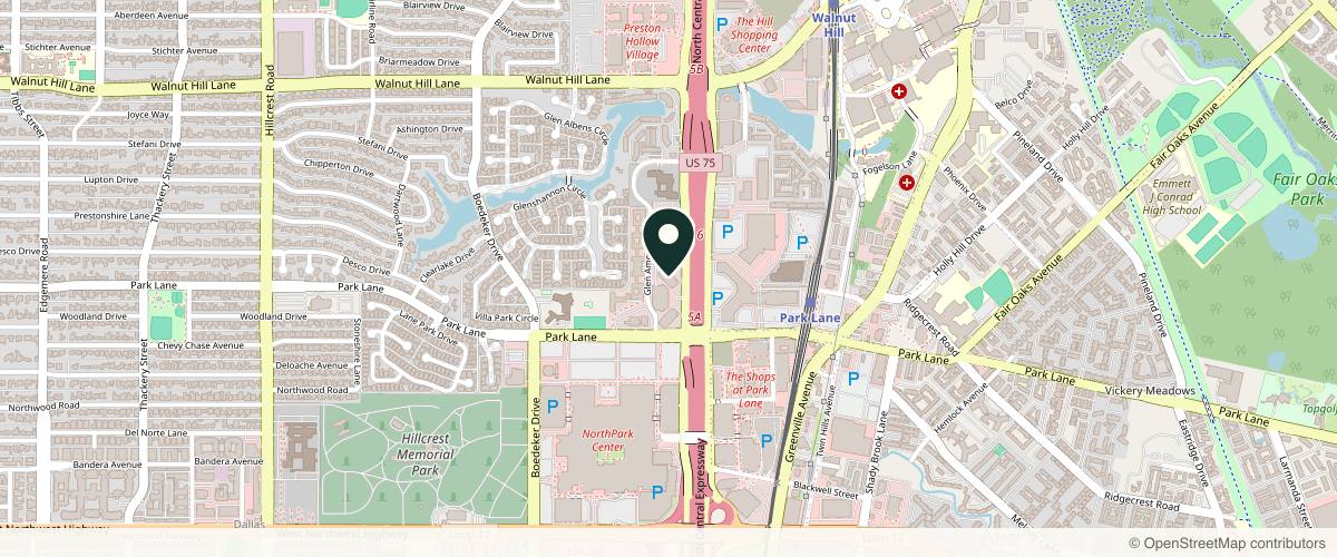Map showing the exact location of Mindful Dermatology, PLLC at 9201 N Central Expy Ste. 210, Dallas, TX 75231