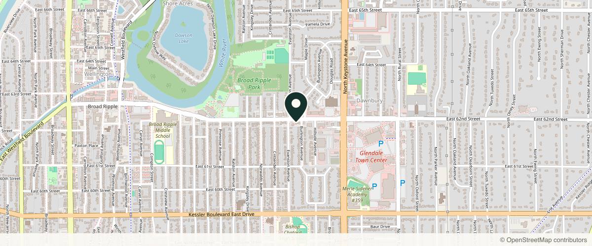 Map showing the exact location of Mint Aesthetics & Skin at 2015 Broad Ripple Ave, Indianapolis, IN 46220, USA