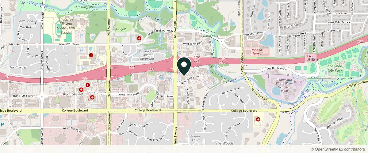 Map showing the exact location of Mirabile M.D. | Medspa & OB/GYN at 4550 W 109th St, Overland Park, KS 66211, USA