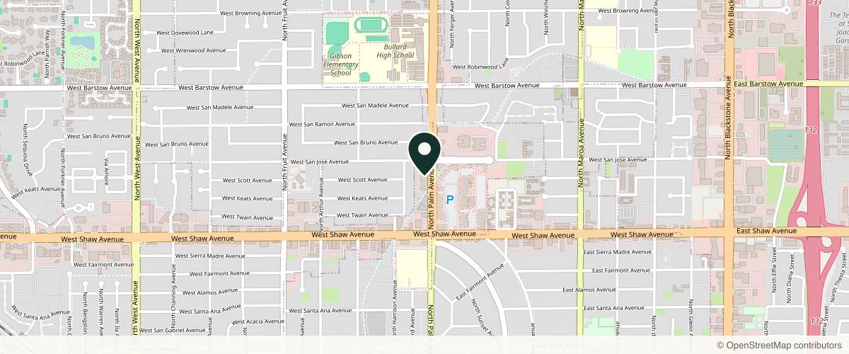 Map showing the exact location of Miracle Med Lounge at 5151 N Palm Ave #30, Fresno, CA 93704, USA