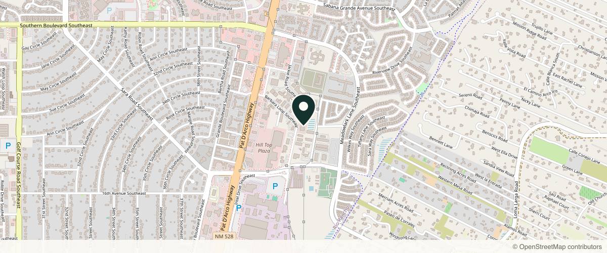 Map showing the exact location of Mirage Wellness Center & Medspa at 1400 Barbara Loop SE Ste A, Rio Rancho, NM 87124, USA