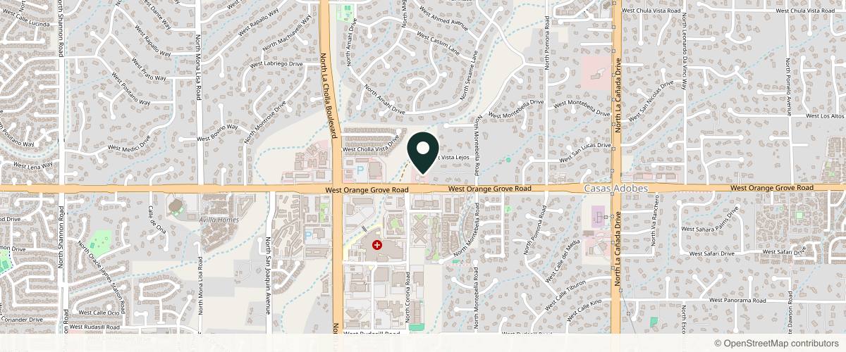 Map showing the exact location of Mirror Mirror Aesthetics & Wellness at 1880 W Orange Grove Rd, Tucson, AZ 85704, USA