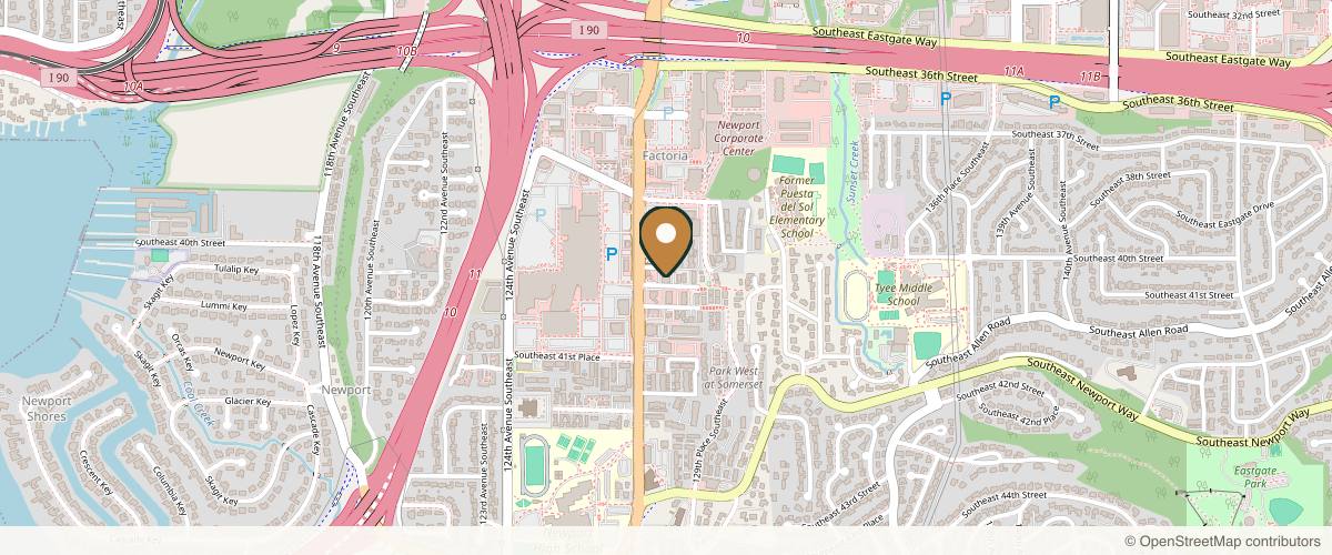 Map showing the exact location of MIYA Aesthetics & Wellness at 12826 SE 40th Ln #101, Bellevue, WA 98006, USA