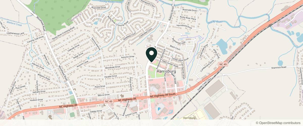 Map showing the exact location of Mobile Aesthetics at 4350 Main St Ste 224, Harrisburg, NC 28075, USA