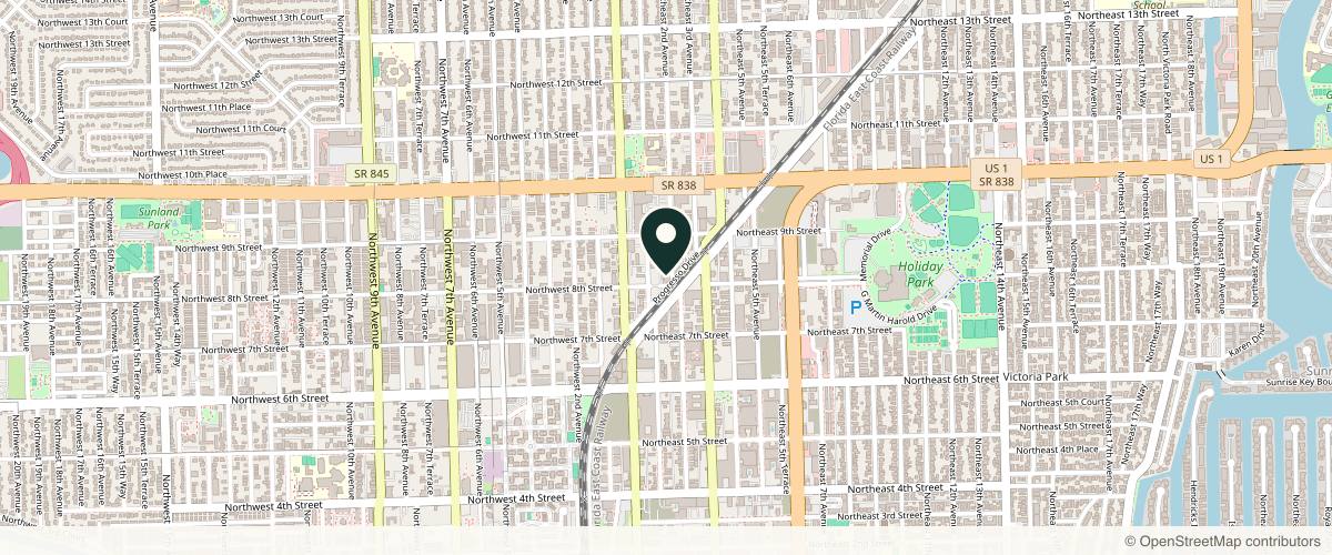 Map showing the exact location of Model Citizen MedSpa at 805 NE 2nd Ave, Fort Lauderdale, FL 33304, USA