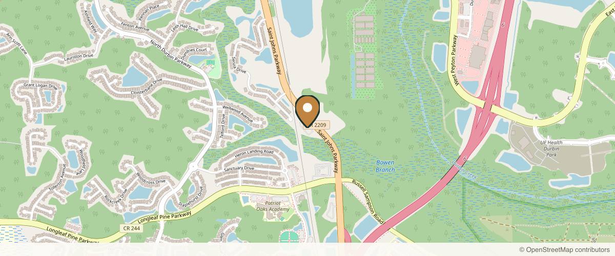 Map showing the exact location of Modern Aesthetic Centers - St. Johns at 2050 St. Johns Pkwy Ste 106, St Johns, FL 32259, USA