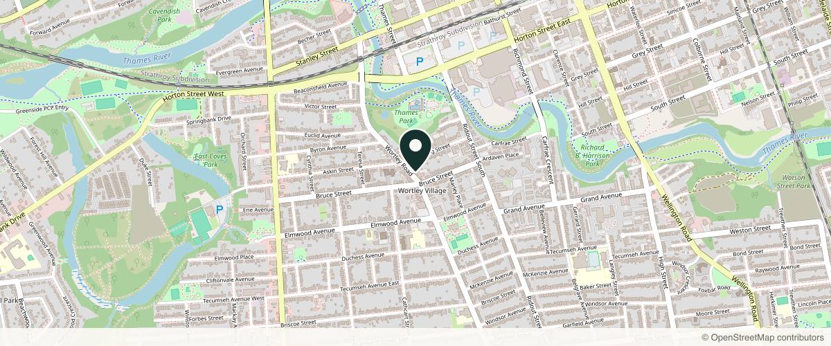 Map showing the exact location of Modern Aesthetics Canada at 148 Wortley Rd, London, ON N6C 3P5, Canada