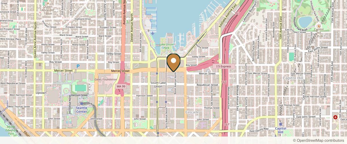 Map showing the exact location of Modern Dermatology at 1021 Mercer St, Seattle, WA 98109, USA