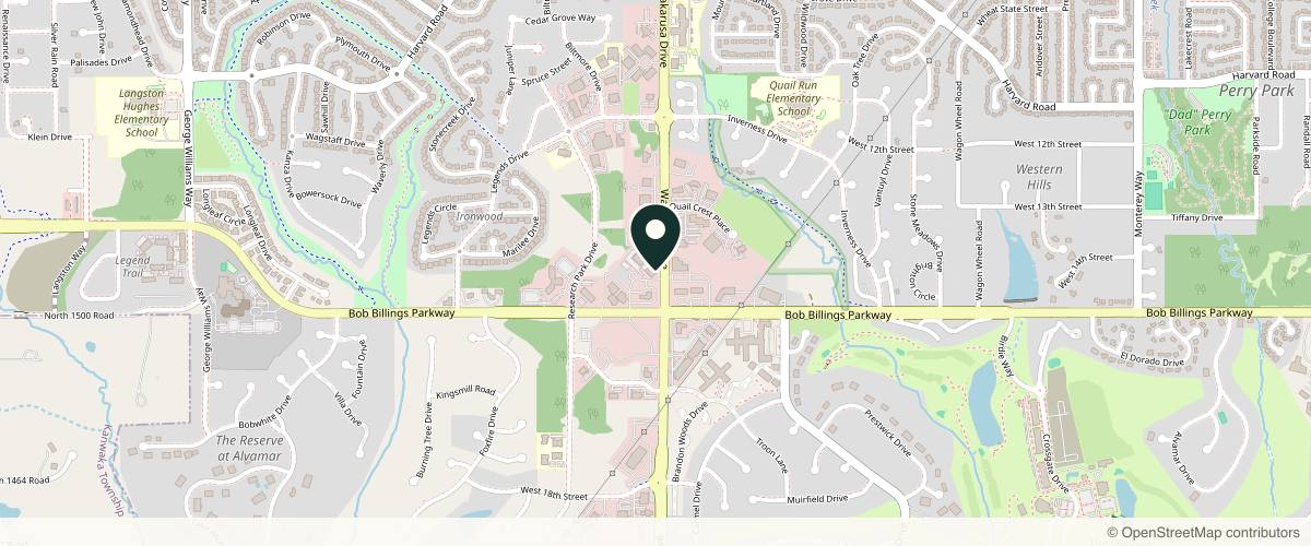 Map showing the exact location of Modern Skin at 1425 Wakarusa Dr d, Lawrence, KS 66049, USA