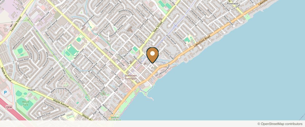 Map showing the exact location of Modern You Medical Aesthetics at 400 Martha St, Burlington, ON L7R 0A5, Canada