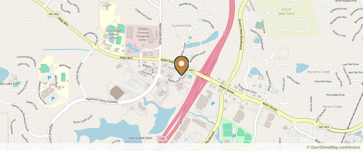 Map showing the exact location of Mon Ami Spa & Laser Center at Mon Ami Spa, 501 Baptist Dr Suite #140, Madison, MS 39110, USA